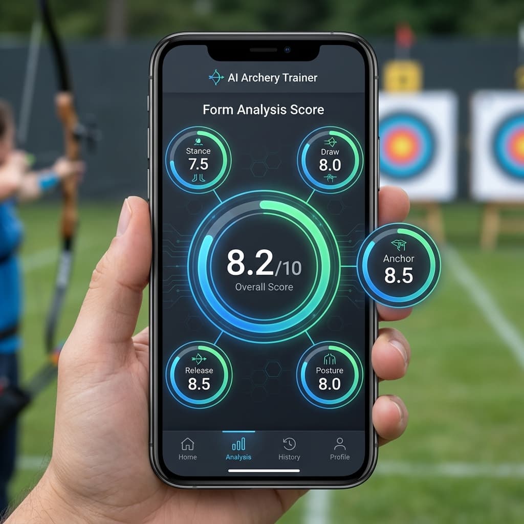 AI form analysis score breakdown showing overall score and individual metrics